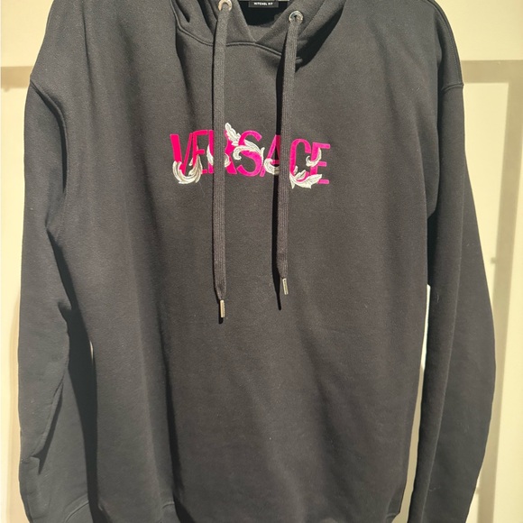 Versace Black Hoodie with Pink Accents - Picture 1 of 3